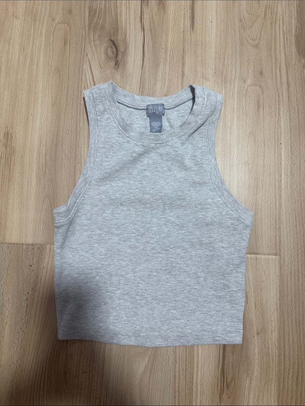 Tilly's Heather Gray Ribbed Crop Tank Top